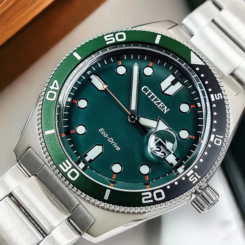 Citizen Eco-Drive Emerald Green Dial Men's Watch | AW1768-80X